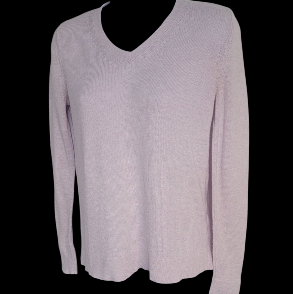 Ann Taylor Factory Petite S Soft Pink V-Neck Sweater
